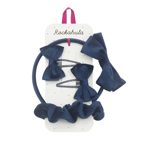 Set doplnkov do vlasov Rockahula Kids: Velvet Bow Blue