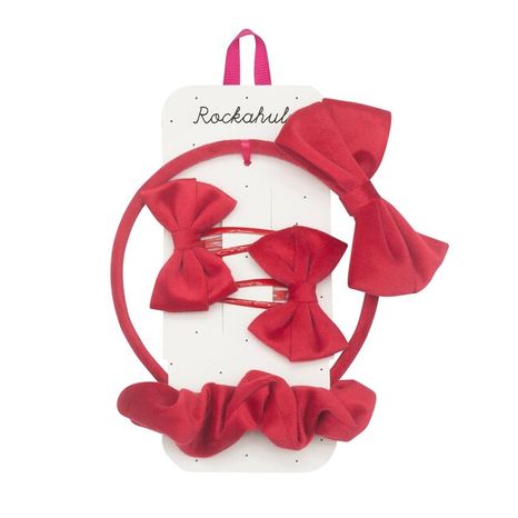 Set doplnkov do vlasov Rockahula Kids: Velvet Bow Red